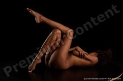 Nude Woman Black Laying poses - ALL Slim Laying poses - on back medium black Standard Photoshoot Pinup